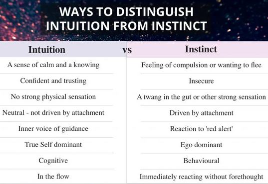 Ways To Distinguish Intuition From Instinct.