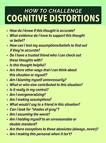 Challenges that people are encouraged to use to help them re-orient their thoughts.