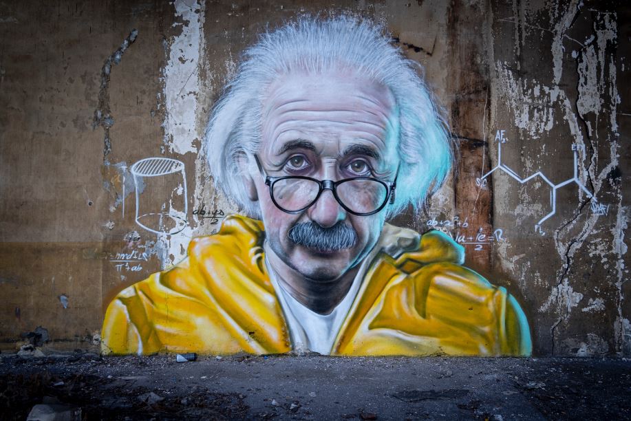 Compounding. Making Gains On Gains With Exponential Growth. Picture of Albert Einstein.