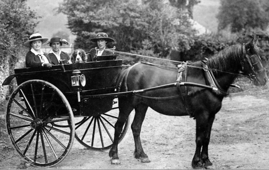 Horse drawn carriage.