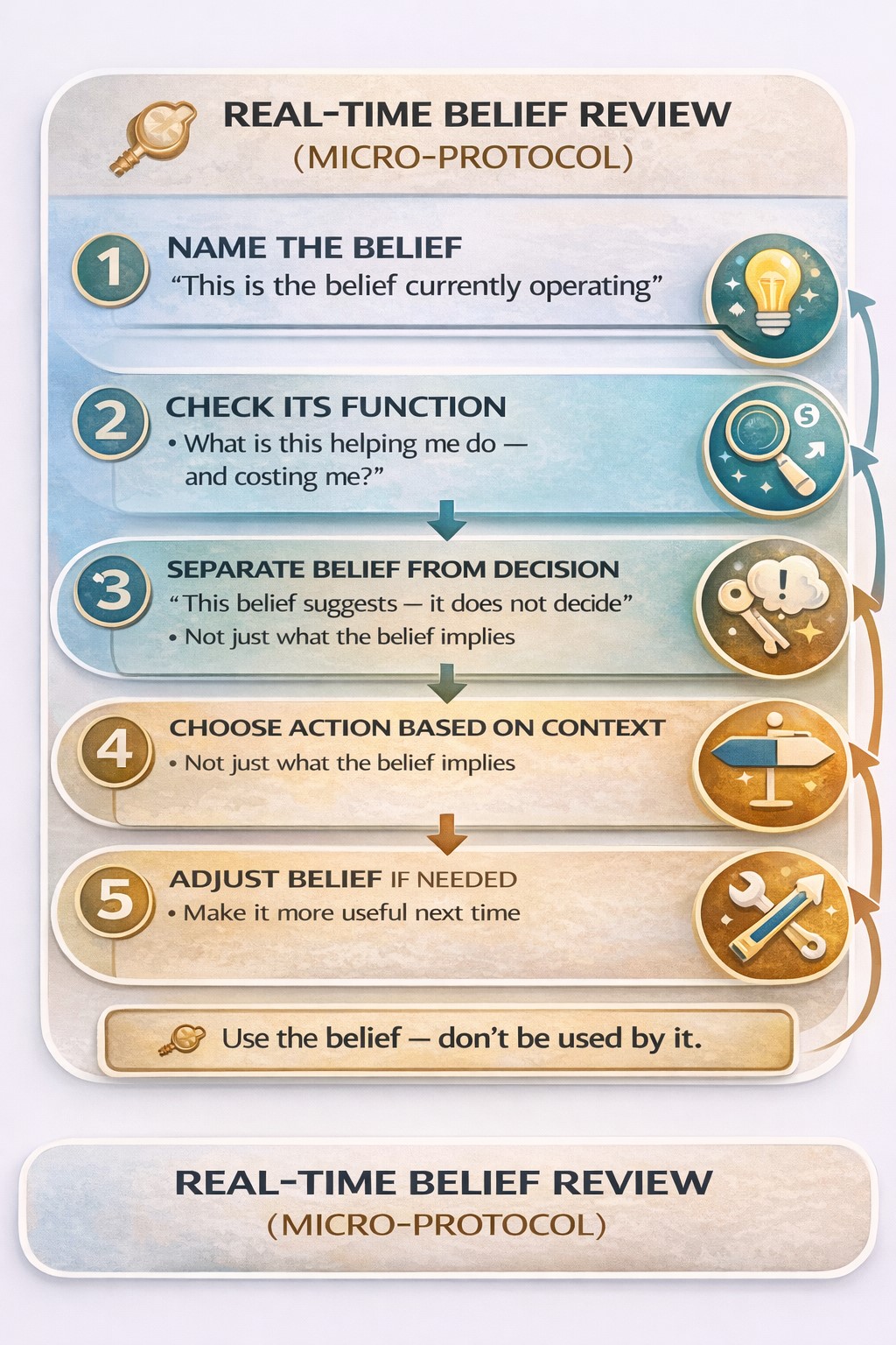 Real Time Belief Review Schematic. Graphic