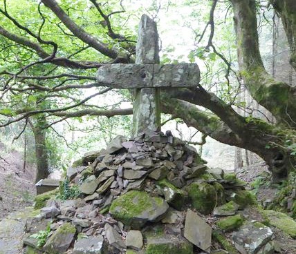 Your Ebenezer Stone Of Help. How To Stay Connected To Your True Source Of Power. Picture of a stone Celtic cross at Sisters Fountain on the Glenthorne Estate on Exmoor in the UK.