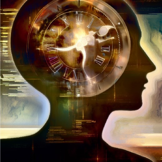 The Relationship Between Time And Mind. Graphic