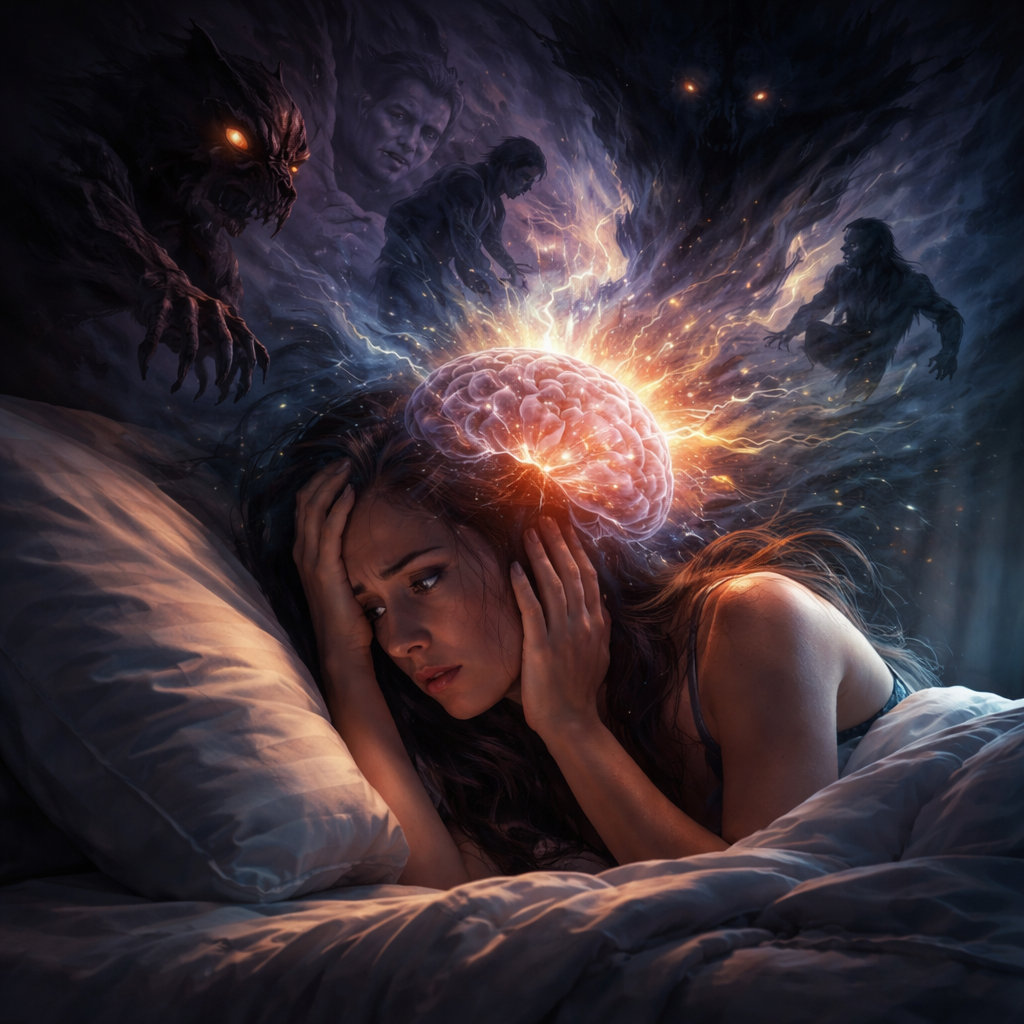 Why the Brain Replays Threat at Night. Graphic