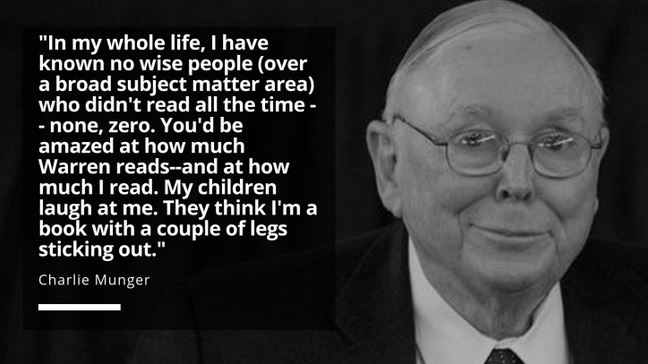Charlie Munger quote about the power of reading.