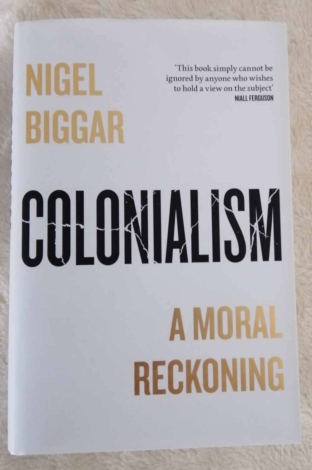 Colonialism - A Moral Reckoning. Photo of book