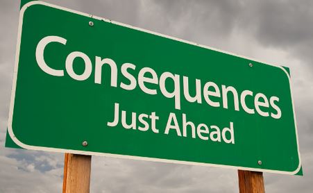 Discernment - Exercising Good Judgement. Graphic showing a road sign reading "Consequences Just Ahead".